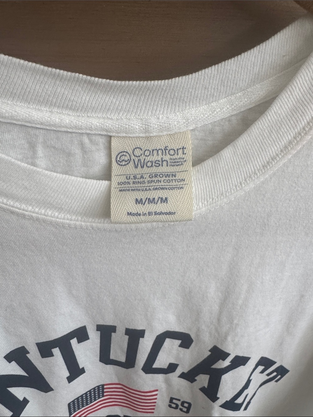 Comfort Colors White Nantucket ACK Short Sleeve Tee with Navy and Red Graphic - Picture 2 of 6
